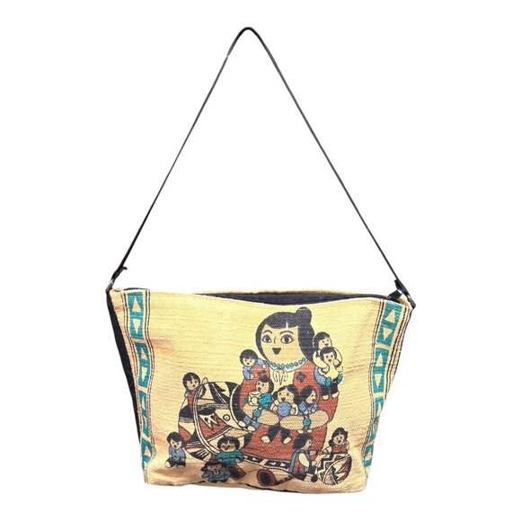 Story Teller Canvas Tote Bag El Paso Saddle Blankets Bag Western Aztec Vintage - Picture 1 of 8
